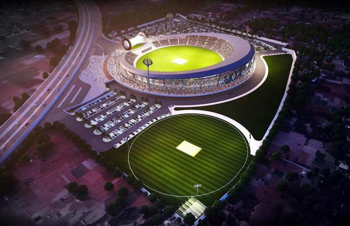 PM Narendra Modi lays foundation stone of Varanasi cricket stadium