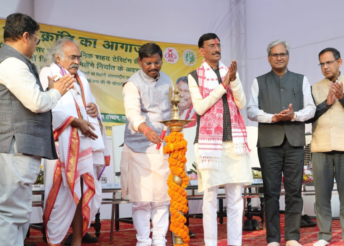 Sweet revolution: Munda lays foundation of honey testing lab, beekeeping centre in Ranchi 