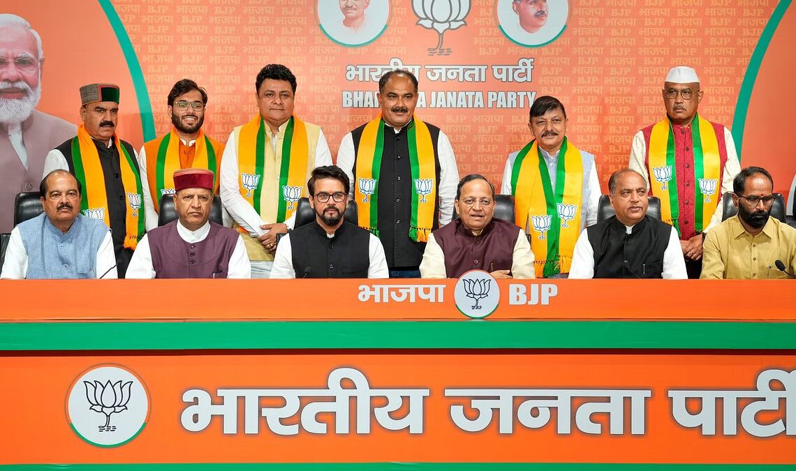 Six disqualified Congress members among nine former Himachal MLAs join BJP