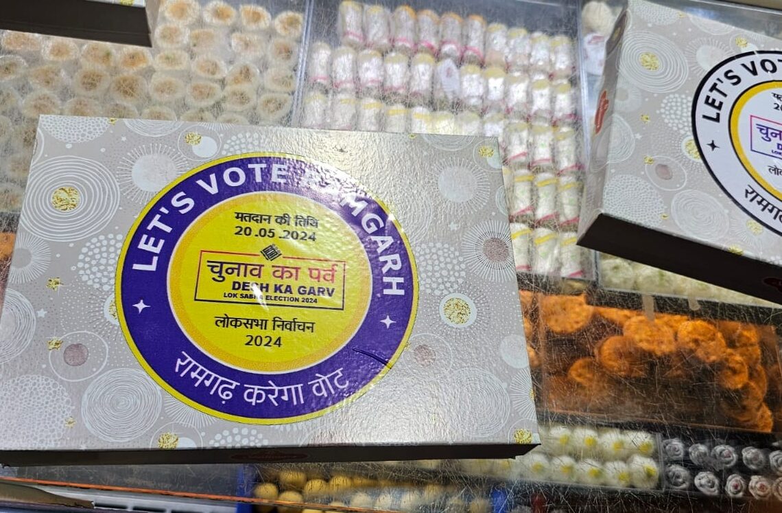 Voting date sticker on food packets