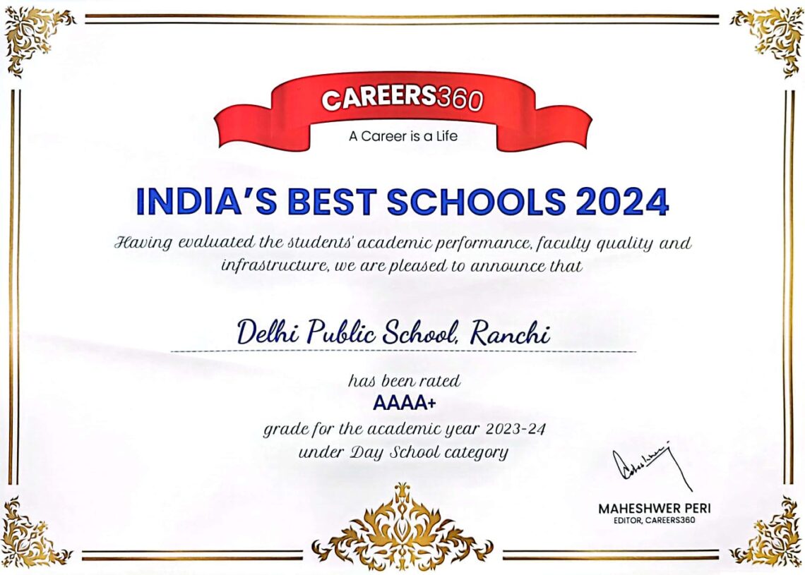 DPS Ranchi bags ‘India’s Best Schools 2024’ award