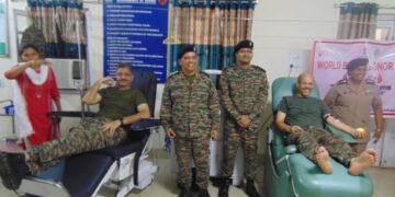 Ramgarh Military Hospital, Sadar Hospital conduct blood donation camp