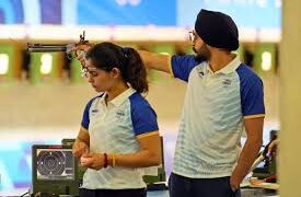 Bhaker-Sarabjot’s mixed team secures bronze medal match spot in 10m air pistol at Paris Olympics