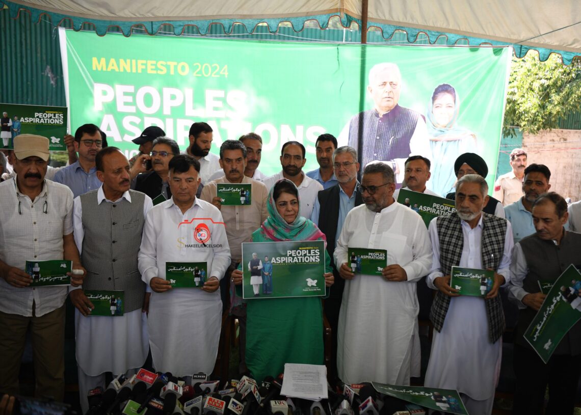 PDP releases manifesto for J&K assembly polls