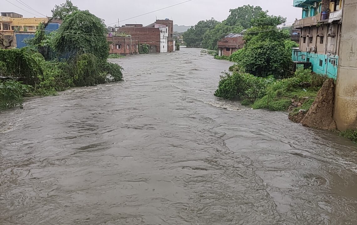 Residential areas inundated in Dhanbad