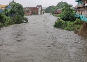 Residential areas inundated in Dhanbad