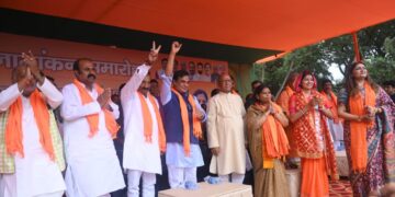 Assam CM Himanta attends nomination meeting of BJP candidates in Jamshedpur