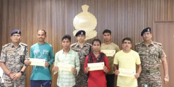 Five Naxals including woman carrying Rs 5 lakh bounty surrender in Chhattisgarh