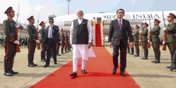 PM Modi lands in Laos