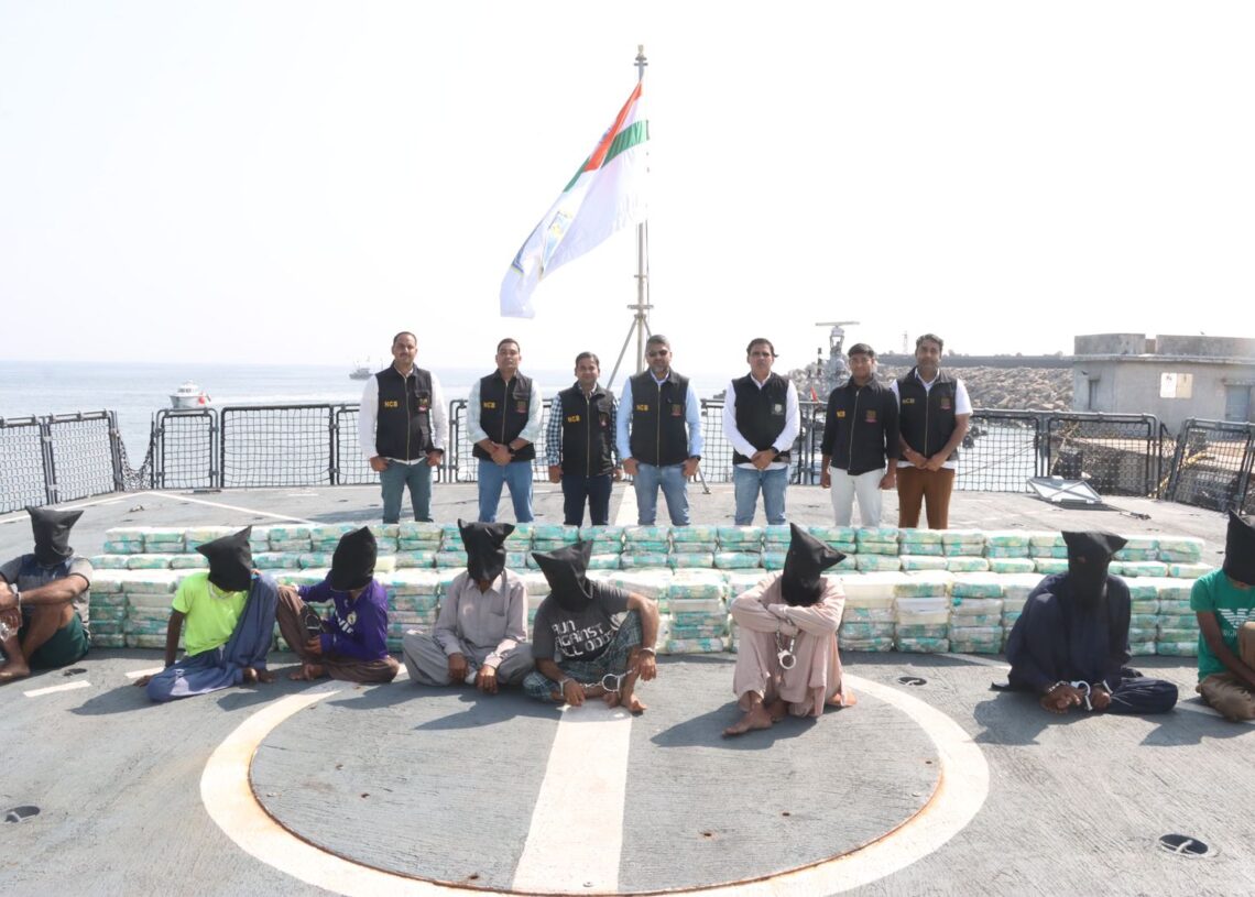 700 kg drugs seized off Gujarat coast, eight foreign nationals arrested