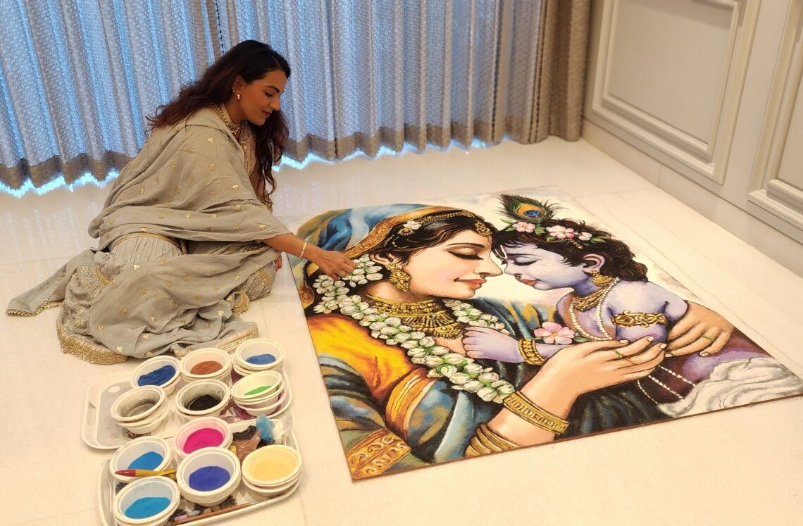 Sonali Adesara’s vibrant rangoli captivates Jamshedpur during Gujarati New Year