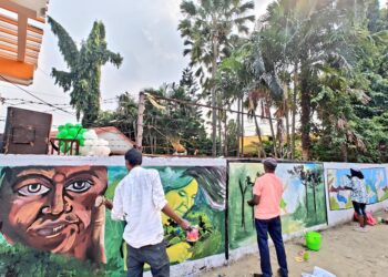 Artists turn Babadham into ‘City of Paintings’ for voting awareness