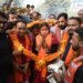MLA Purnima Sahu gets grand welcome from BJP workers