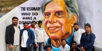 Green Caps creates mural to honour Ratan Tata