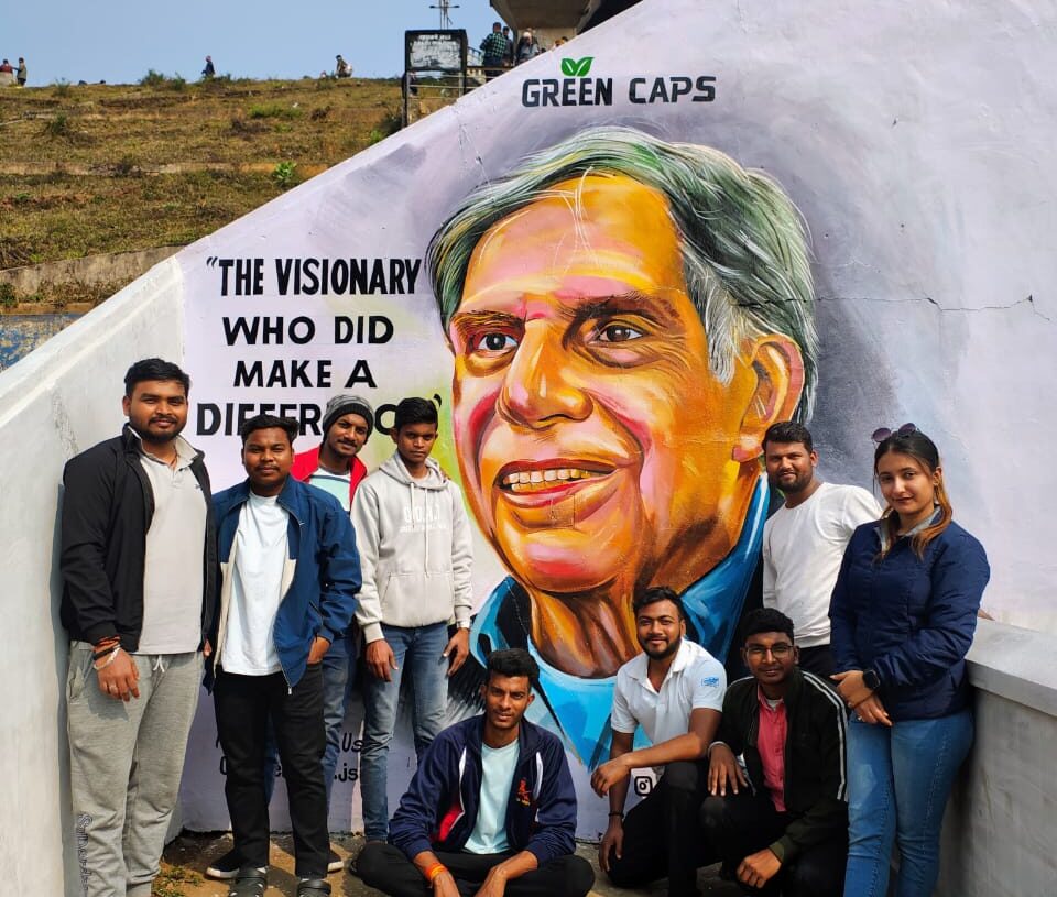 Green Caps creates mural to honour Ratan Tata
