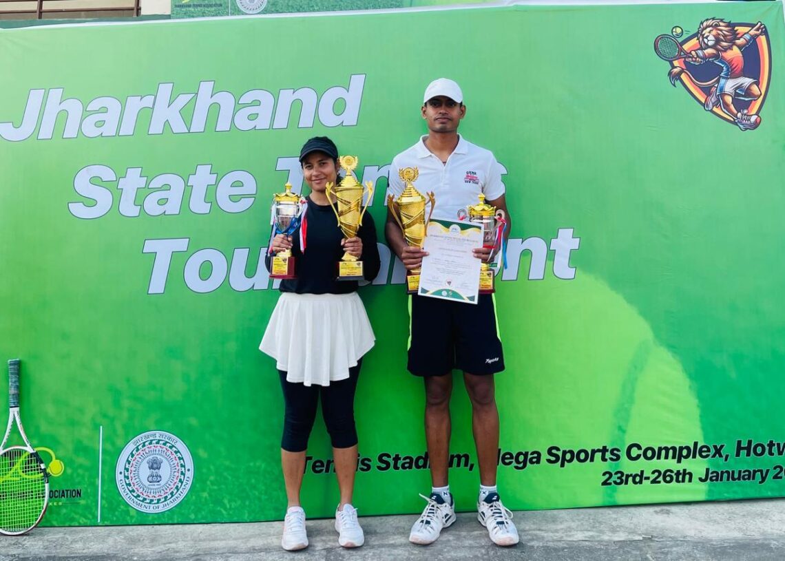 Vijeeta, Aisa Ahmed shine with double crowns in Jharkhand Tennis Tournament