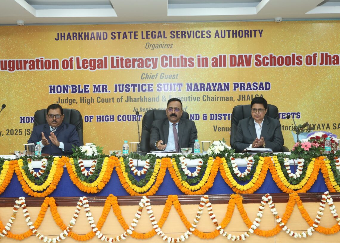 JHALSA launches legal literacy clubs in all DAV schools of Jharkhand