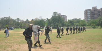 Police conducts mock drill ahead of Hindu New Year and Eid celebrations in Jamshedpur