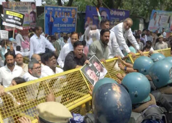 Congress holds protests over ED chargesheet against Sonia, Rahul Gandhi
