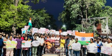 BIT Sindri students, faculty hold candle march in solidarity with Pahalgam attack victims