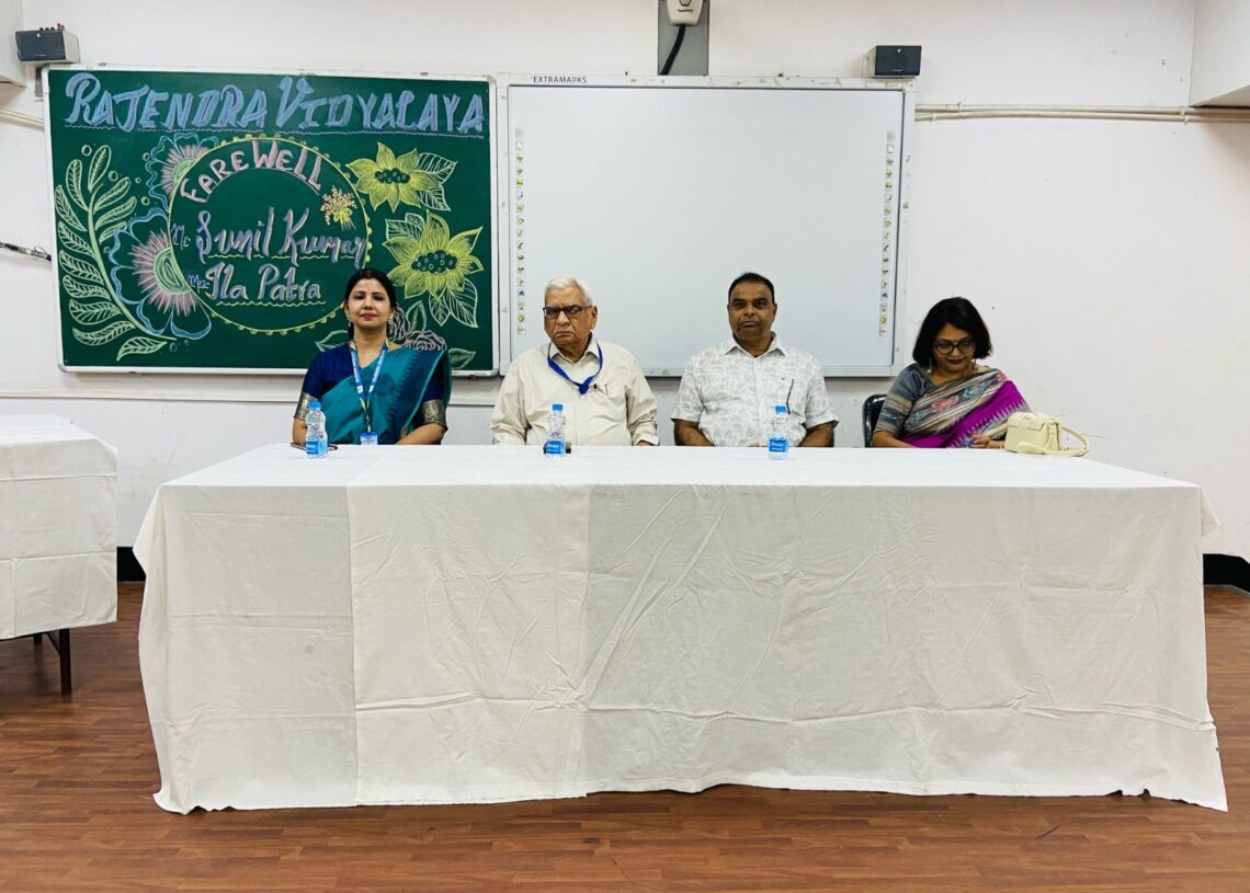 Rajendra Vidyalaya bids farewell to two longest-serving staff