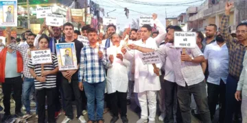 Jharkhand Crime: Candle march held in Daltonganj for slain realtor