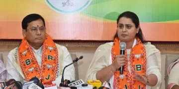 BJP steps up attack on Cong over women’s bill: Sonowal, Shreyasi lead Ranchi presser