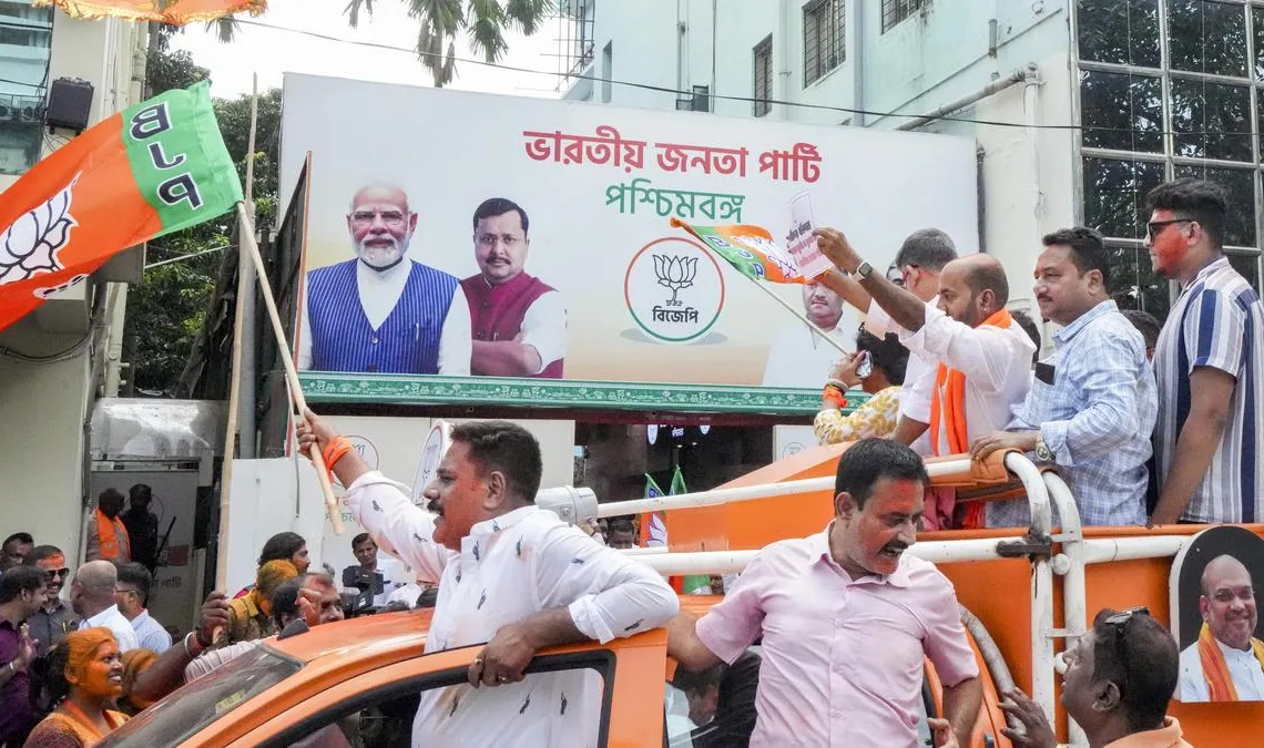 BJP nears 200 in Bengal, Vijay’s TVK surges in Tamil Nadu, UDF leads in Kerala