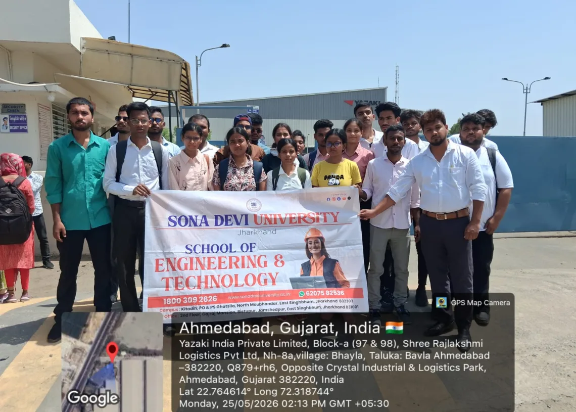 27 Sona Devi University students begin internship at Yazaki India in Ahmedabad