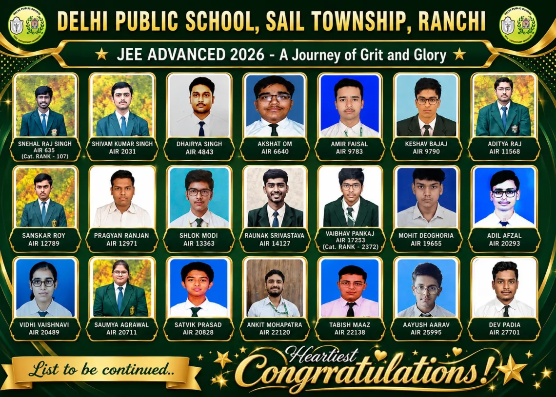 DPS Ranchi students shine in JEE Advanced; Snehal secures AIR 635