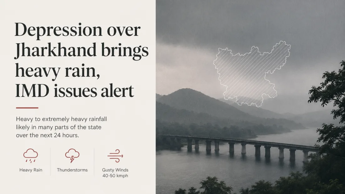 Depression triggers heavy rain across Jharkhand