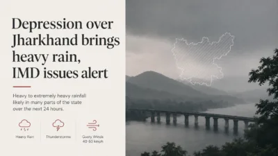Depression triggers heavy rain across Jharkhand