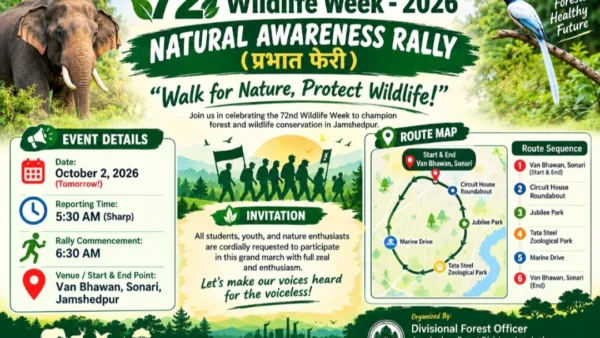 Wildlife Week 2026: Jamshedpur to host Nature Rally on October 2
